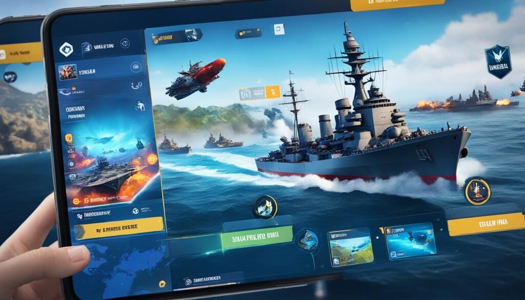 mobile version of World of Warships Legends